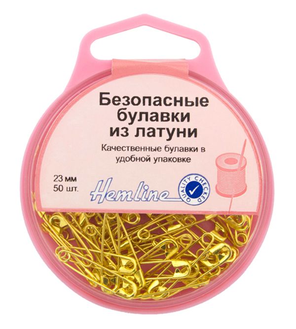 Булавки английские l=23 мм, в пластиковом контейнере, 250 шт, Hemline