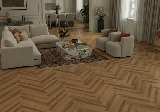 Инженерный ламинат Signature - Обсидиан Паркет Дуб Песочный Desert Sand (LF702-24)