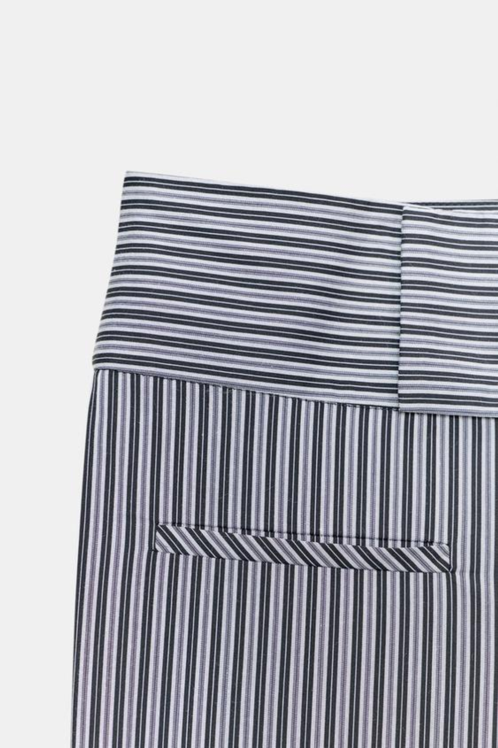 ZARA БРЮКИ FLARE В ПОЛОСКУ, ЧЕРНЫЙ/БЕЛЫЙ