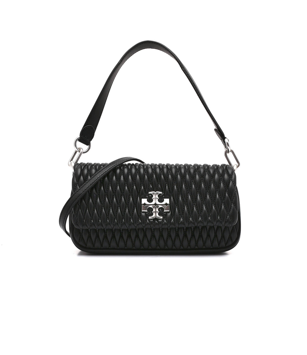кожаная сумка через плечо kira ruched TORY BURCH - черный(137266)