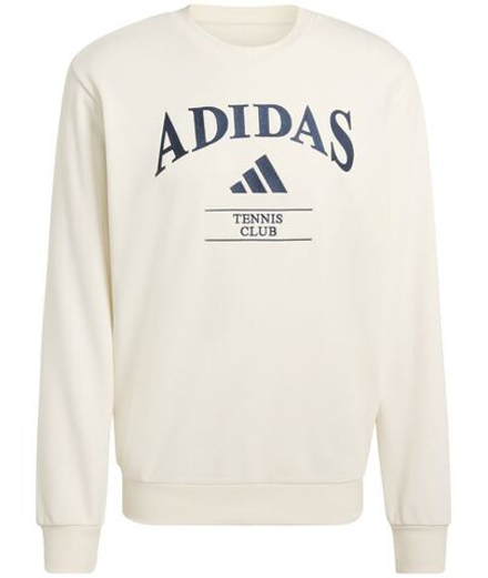 Мужская теннисная толстовка Adidas Heritage Graphic Club Crew — chalk white/dark blue