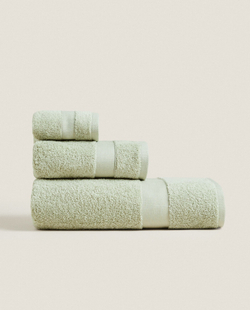 ZARA HOME ПОЛОТЕНЦЕ ИЗ ХЛОПКА ВЫСШЕГО КАЧЕСТВА, СВЕТЛО-ЗЕЛЕНЫЙ