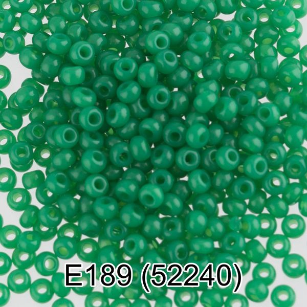 Бисер Gamma 10/0 (2.3 мм), 50 г (10х5 г), E189 зеленый, 52240, круглый 5