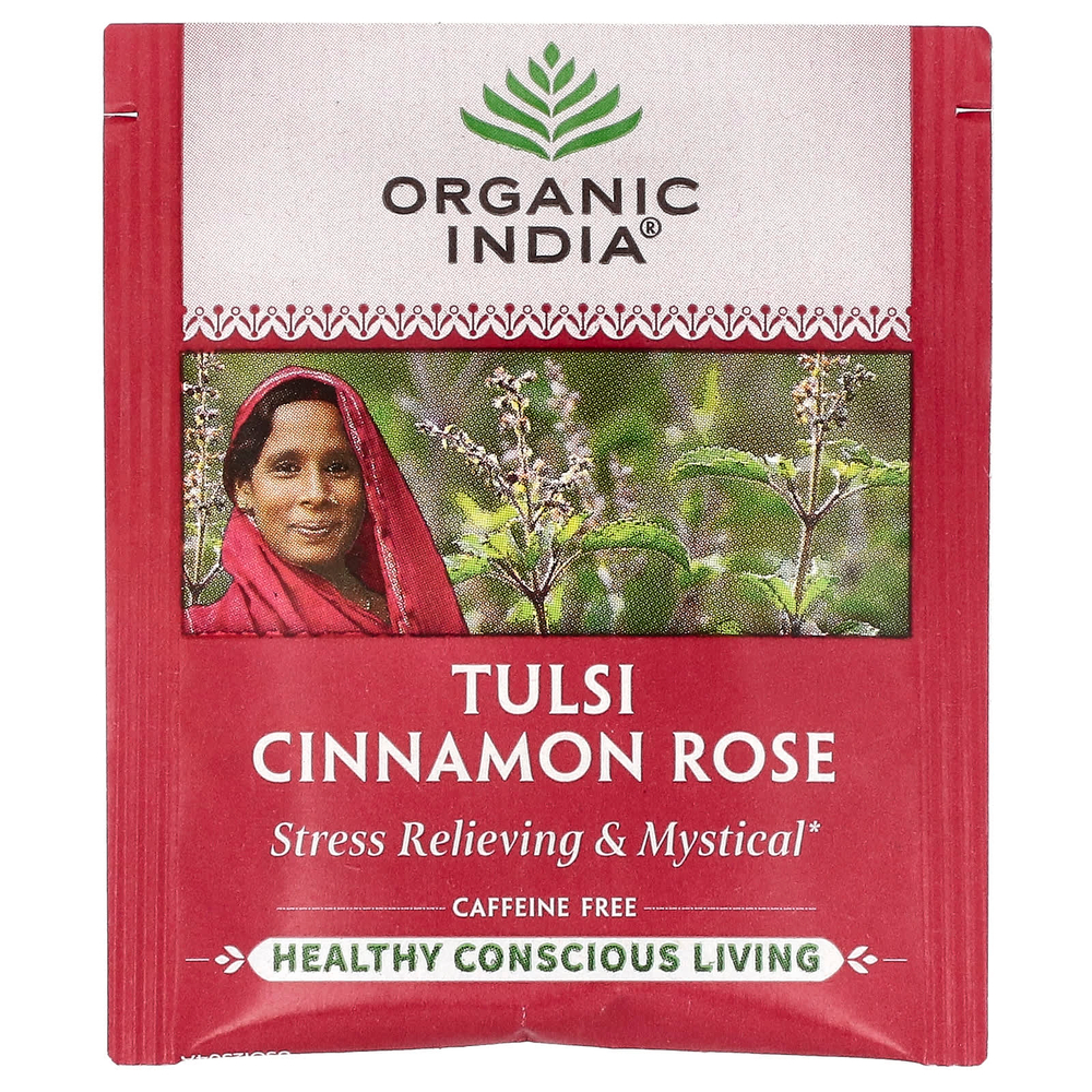 Organic India, чай с тулси и корицей, без кофеина, 18 пакетиков для заваривания, 32,4 г (1,14 унции)