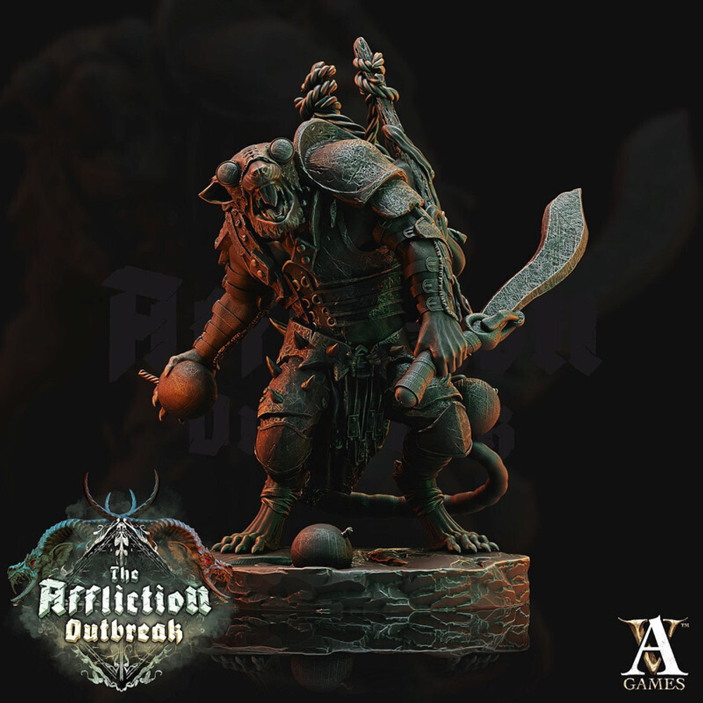 Grand Alliance Chaos Skaven Poisoned-Wind Globadiers Метатель чумных сфер миниатюра для dnd, днд, pathfinder, фентези, Настольная игра, НРИ, Варгейм, РПГ