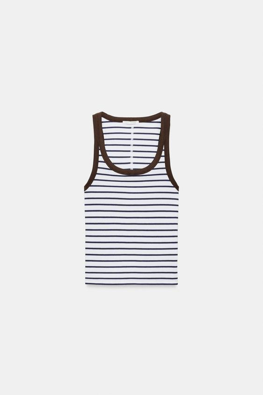 ZARA ТОП В РУБЧИК БЕЗ РУКАВОВ, ПОЛОСКИ