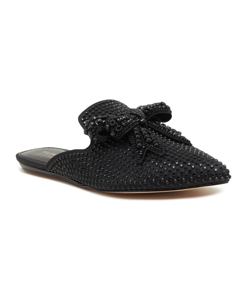 Шлепанцы сатиновые 225-OLIVE Kurt Geiger - черный(624300759)
