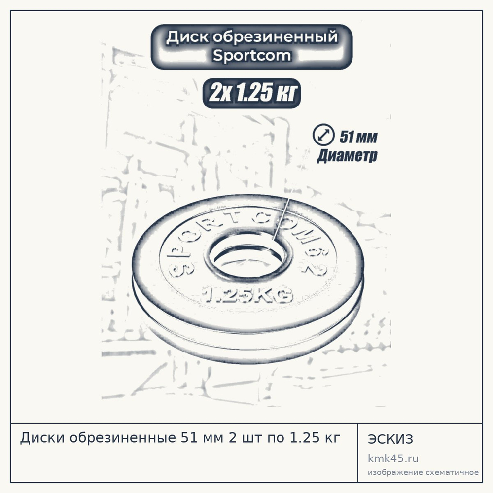 Диски обрезиненные 51 мм 2 шт по 1.25 кг — от 660 ₽