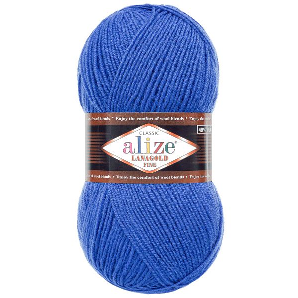 Пряжа Alize (Ализе) Lana Gold Fine / уп.5 мот. по 100 г, 390м, 141 василек A