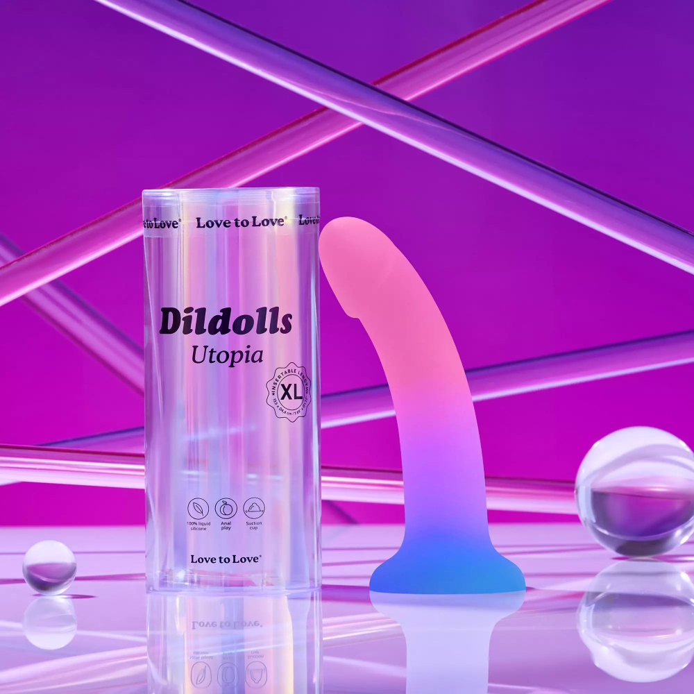 Фаллоимитатор из жидкого силикона Dildolls Utopia XL - 21 см. (Цвет: разноцветный)