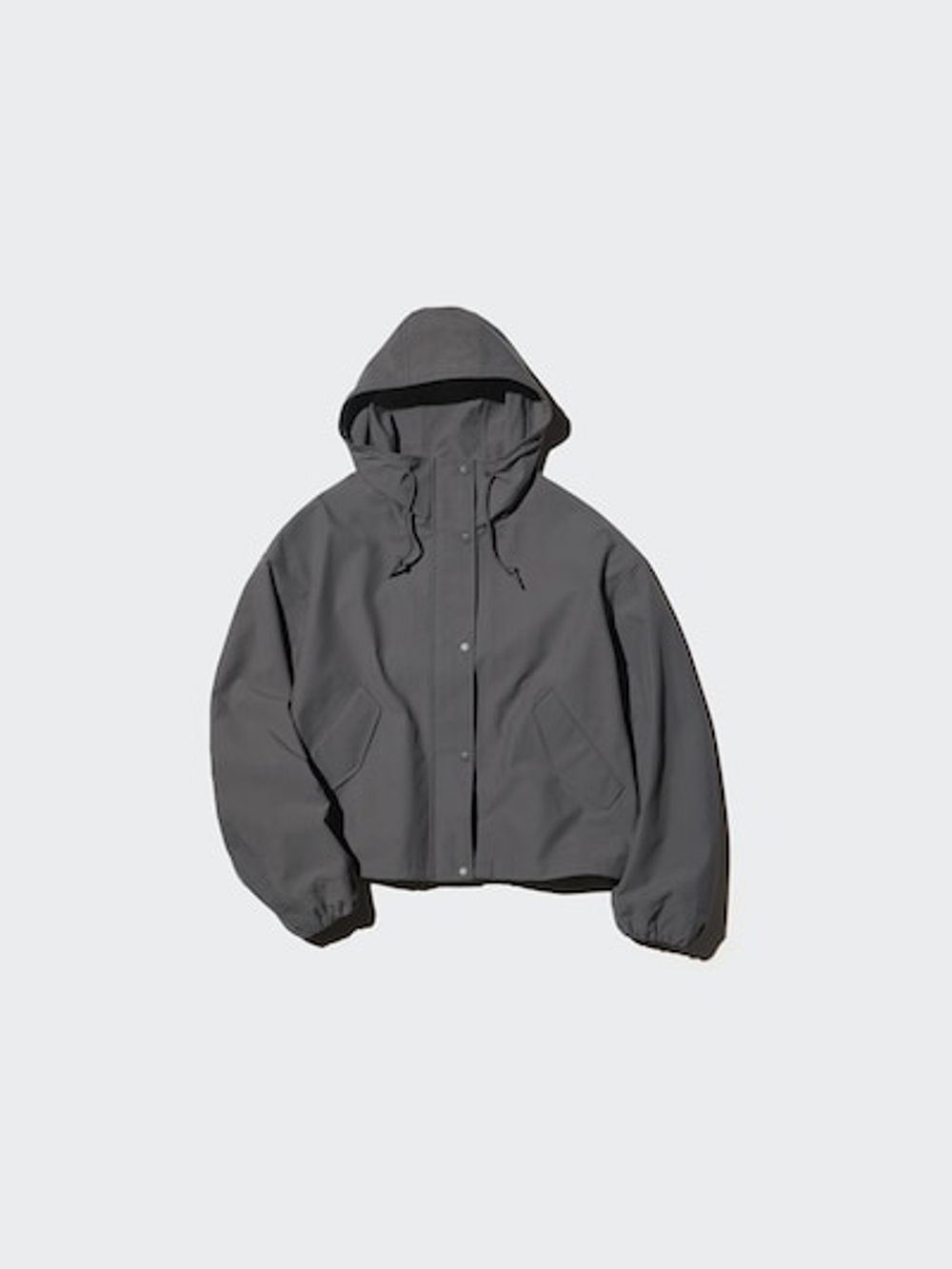 UNIQLO Короткая парка из хлопковой смеси, серый