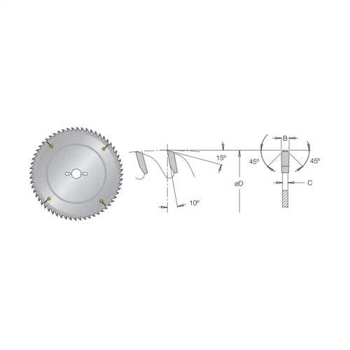 Пила по ДСП и МДФ D216x30x2,8 Z60 DIMAR 90106146