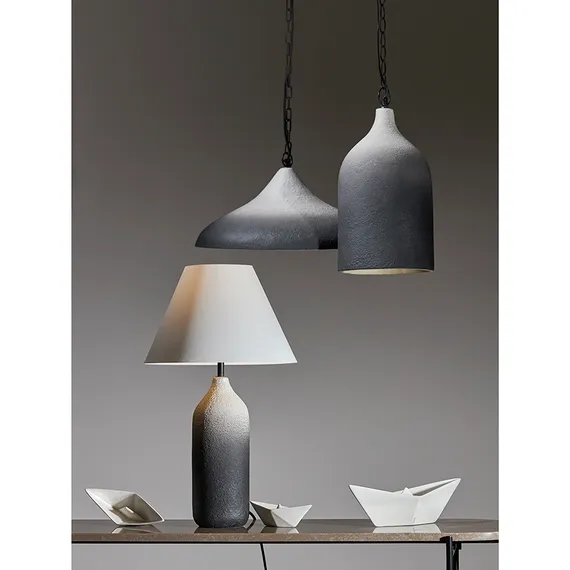 Светильник подвесной sustainable collection, D22х39 см, черный/белый