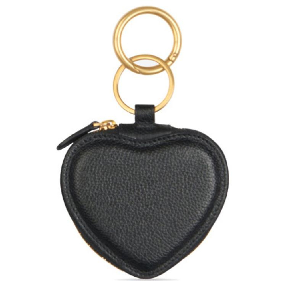 Balenciaga Grain Cow Leather Key Ring Key Pouch Women"s Black