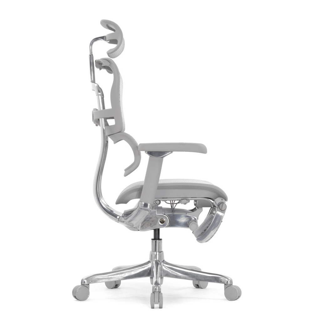 Кресло FALTO Ergohuman Luxury 2 с подножкой ( серый каркас /сетка светлаяT-168-B2 Natural)