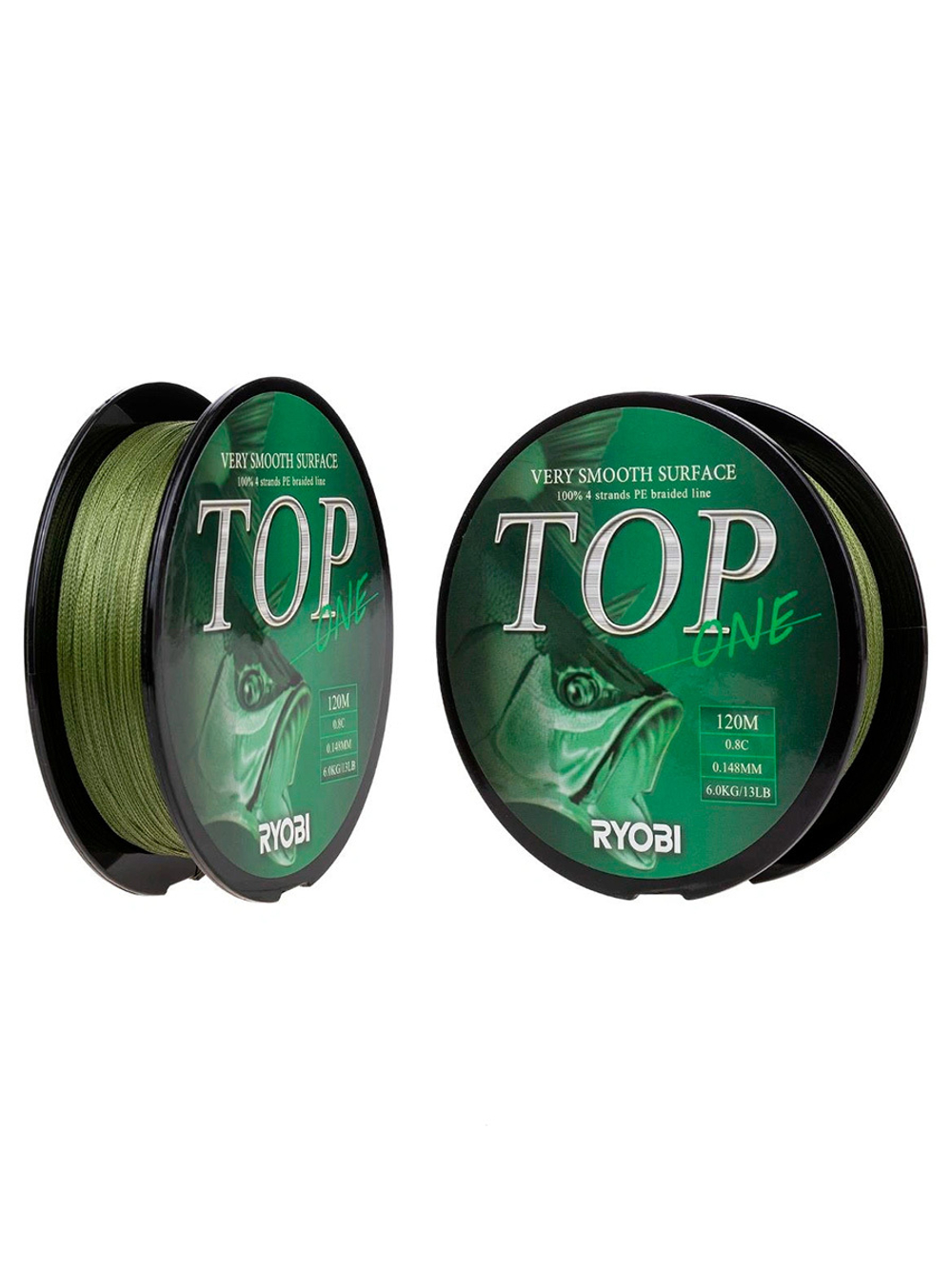 Шнур плетеный для рыбалки Ryobi TOP PE4X-120M Dark green 0.6/d-0.128mm