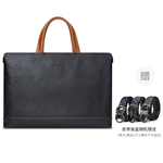 WilliamPOLO Top Grain Cow Leather Handbag Briefcase Regular Men"s Black