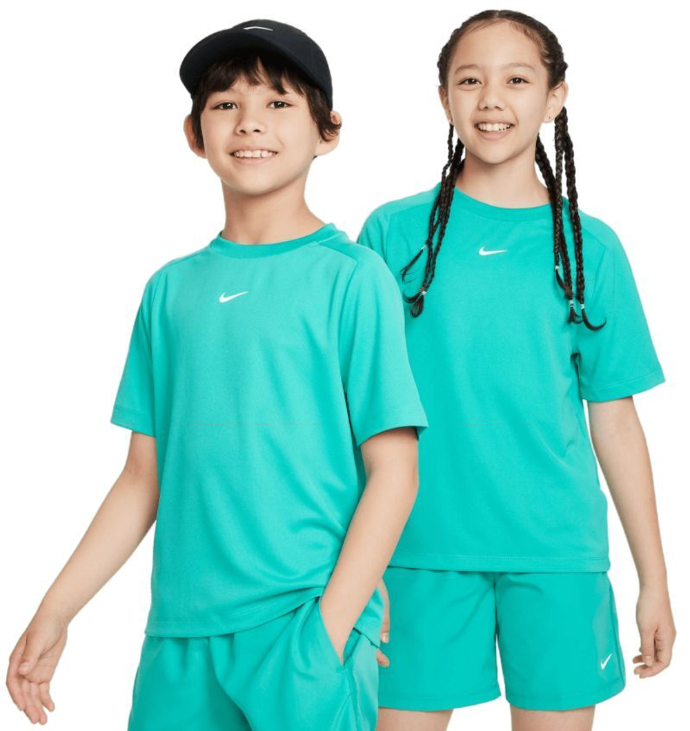 Футболка для мальчика теннисная Nike Dri-Fit Multi+ Training Top - clear jade/white