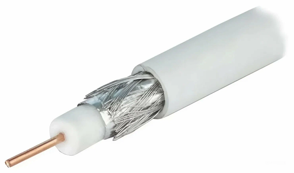Кабель RG-6U антенный 1м белый 75 Ом