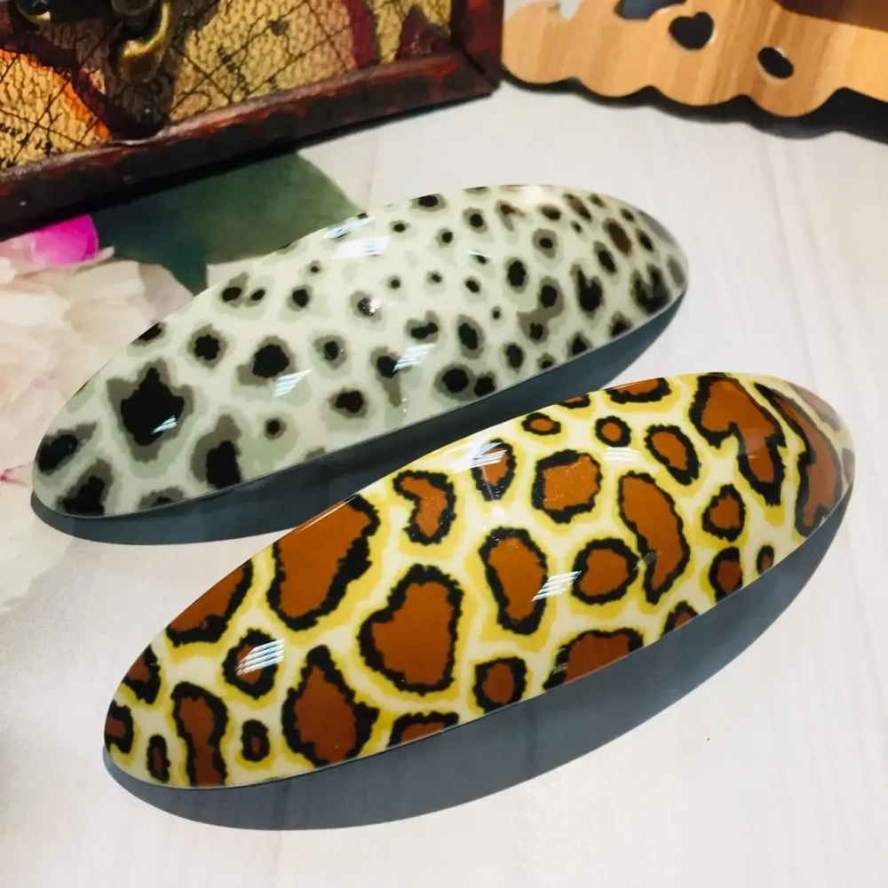 Заколка автомат «Lady Collection - Сафари», овал, 6 цветов, 9*2,5см (Кокетка)
