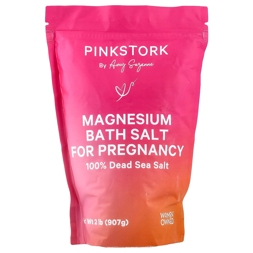 Pink Stork, магниевая соль для ванн для беременных, 907 г (2 фунта)