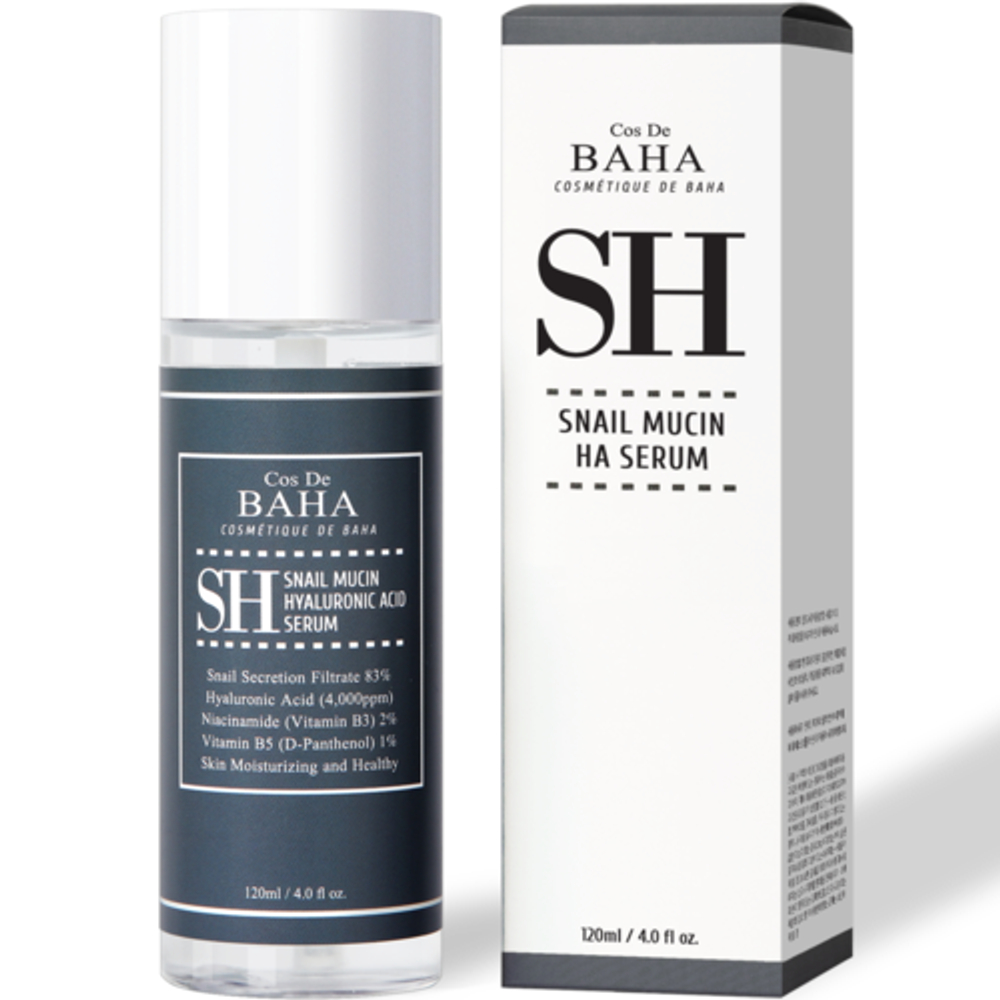 Cos De BAHA Сыворотка для лица с муцином улитки - Snail mucin hyaluronic acid serum (SH), 120мл