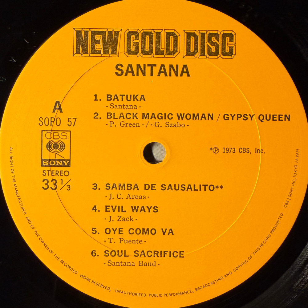 Santana ‎– New Gold Disc (Япония 1975г.)