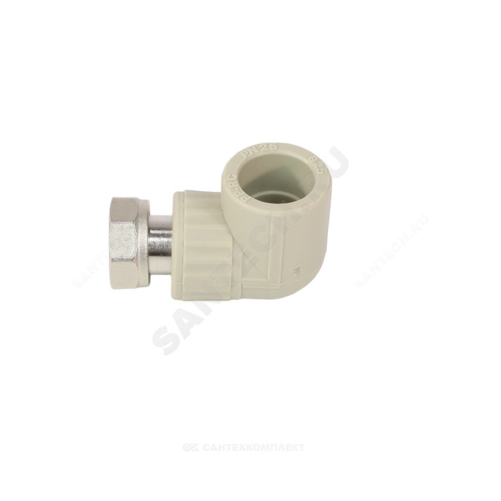 Угольник PP-R комбинированный серый Дн 20х1/2" с накидной гайкой VALFEX 10138020Г