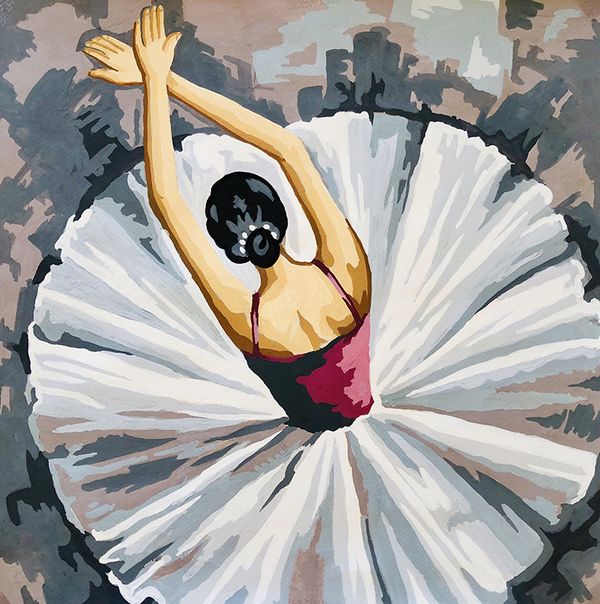 Рисунок для вышивания Soulos (канва жесткая), Балерина, 50х50 см