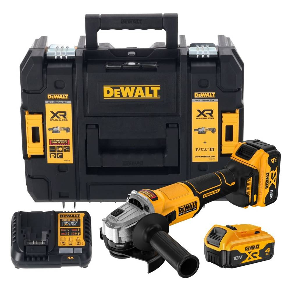 Машина шлифовальная угловая аккумуляторная DeWalt DCG407M2T-QW (2 акк, з/у), кейс