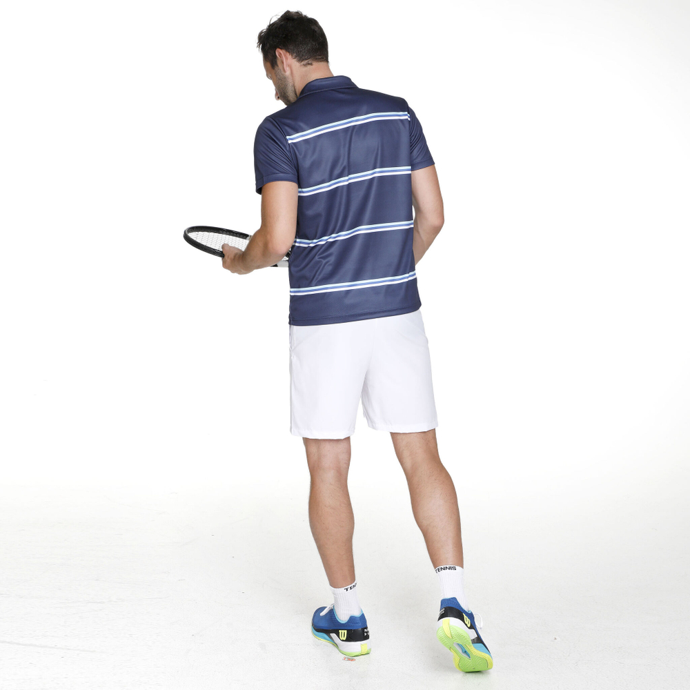 Мужское теннисное поло Quiet Please Ocean AOP Stripe Tournament Polo Men - Blue