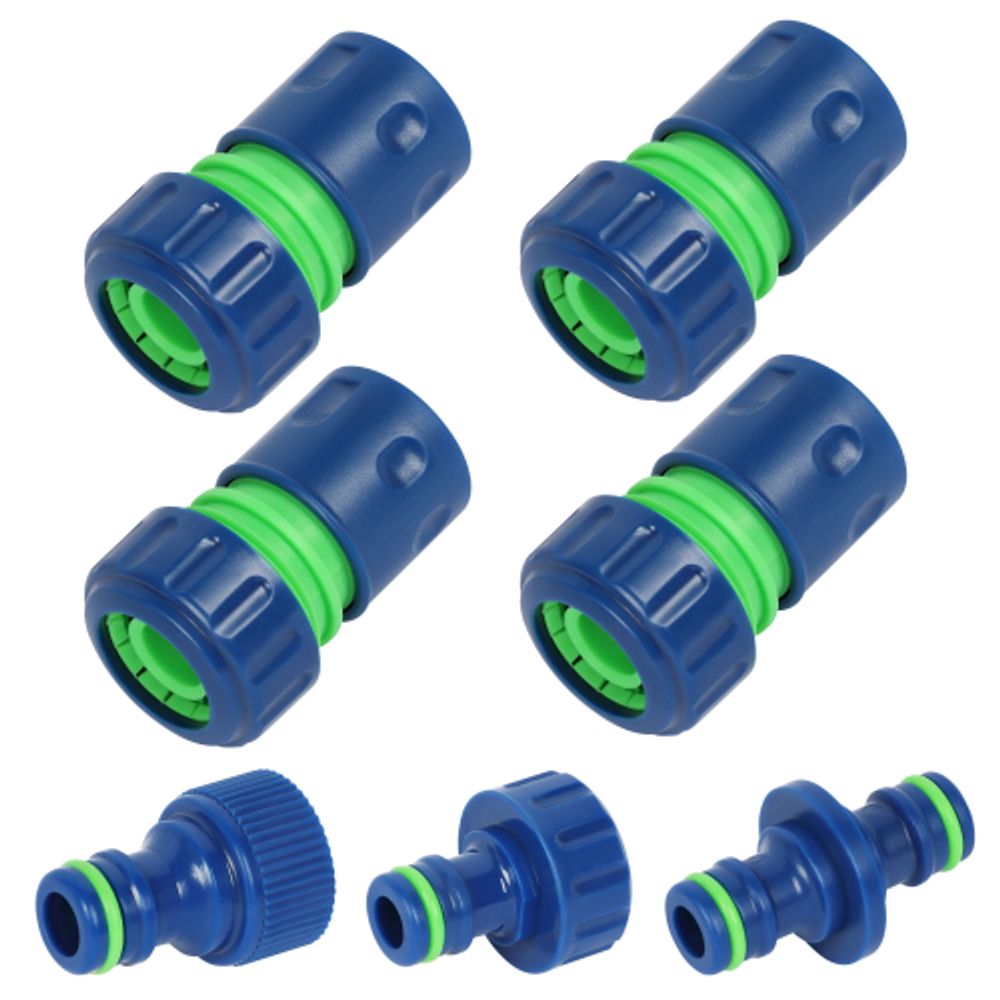 Набор для полива GREEN APPLE GAP-S002 4 коннектора 19 мм 3/4 2 штуцера 12-19мм 1/2 -3/4 соединитель | GREEN APPLE