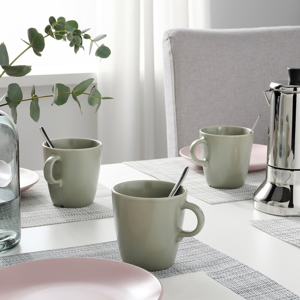 IKEA FÄRGKLAR  (ИКЕА ФÄРГКЛАР)  -  Кружка, матовая зеленая, 37 мл
