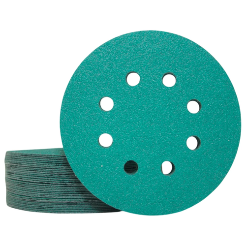 Круги шлифовальные 125 мм CERAMAX GREEN FILM 8 отверстий, P180, шт.