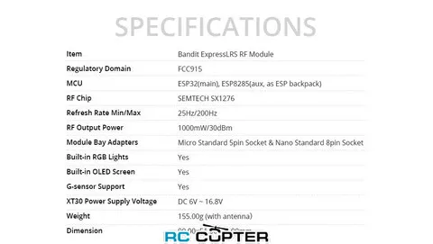 Передающий модуль Radiomaster Bandit ELRS 915 МГц
