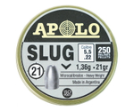 Пули пневматические Apolo Slug 5,5 мм, 1,36 г (250 штук)