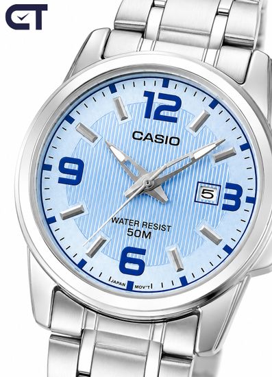 Casio LTP-1314D-2A General часы наручные женские — классическая модель с синим циферблатом и крупными цифрами