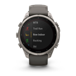 Garmin Fenix 9 PRO INREACH, 47 мм, SOLAR, Sapphire Titanium with Pebble Gray/Silver Gray Silicone Band