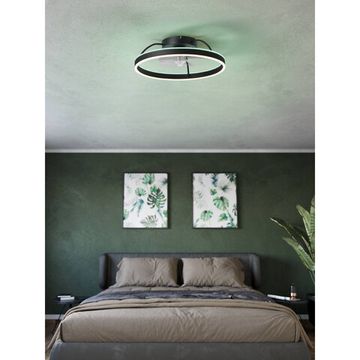 Вентилятор потолочный со светильником (RGB+TW) 36W 3545K 35193 черный /молочный MARINELLA Eglo