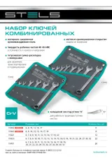 Набор ключей комбинированных 6-19 мм, 8 шт., CrV, матовый хром Stels — фото 6