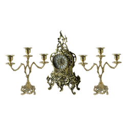 Bello De Bronze Каминные часы с канделябрами "Ласу"