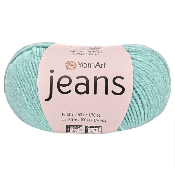 Пряжа YarnArt (ЯрнАрт) Jeans / уп.10 мот. по 50 г, 160м, 81 холодный мятный