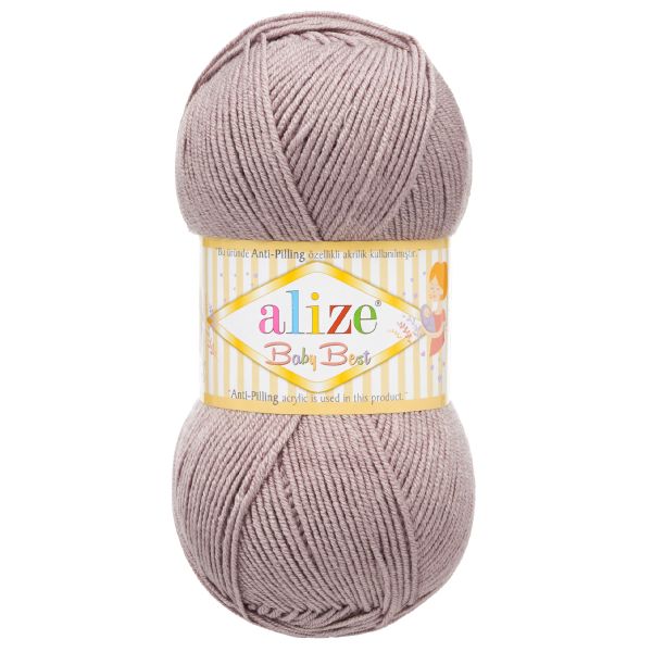 Пряжа Alize (Ализе) Baby Best / уп.5 мот. по 100 г, 240м, 142 серая роза