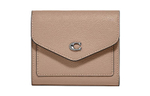 COACH Wyn Snap Closure Pebbled Leather Wallet Women"s Gray Brown