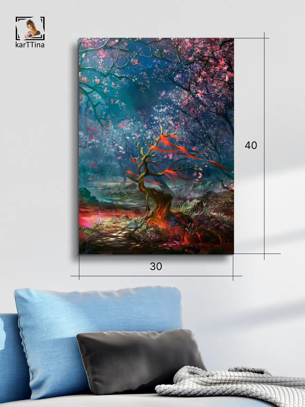 Картина "Сны ветвей", для интерьера 30х40см 1шт.