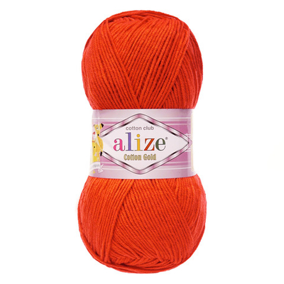 Пряжа Alize (Ализе) Cotton Gold / уп.5 мот. по 100 г, 330м, 056 красный A