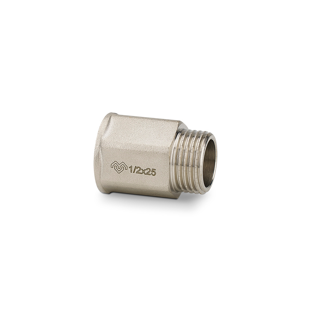 Удлинитель шестигранный Varmega ВР/НР - 1/2", длина 40 мм (никелированная латунь)