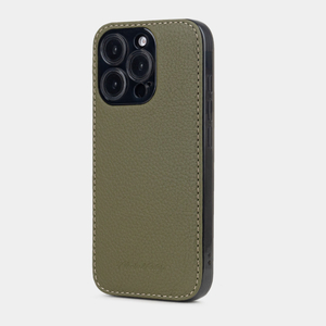 Чехол-накладка для iPhone 16 Pro из кожи теленка, зеленого цвета