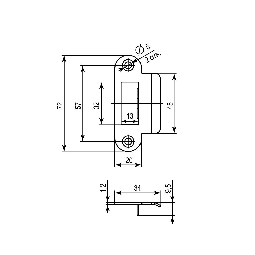 Ответная планка STRP-F72/R20 (SP-F72/R20) SN тех. упаковка