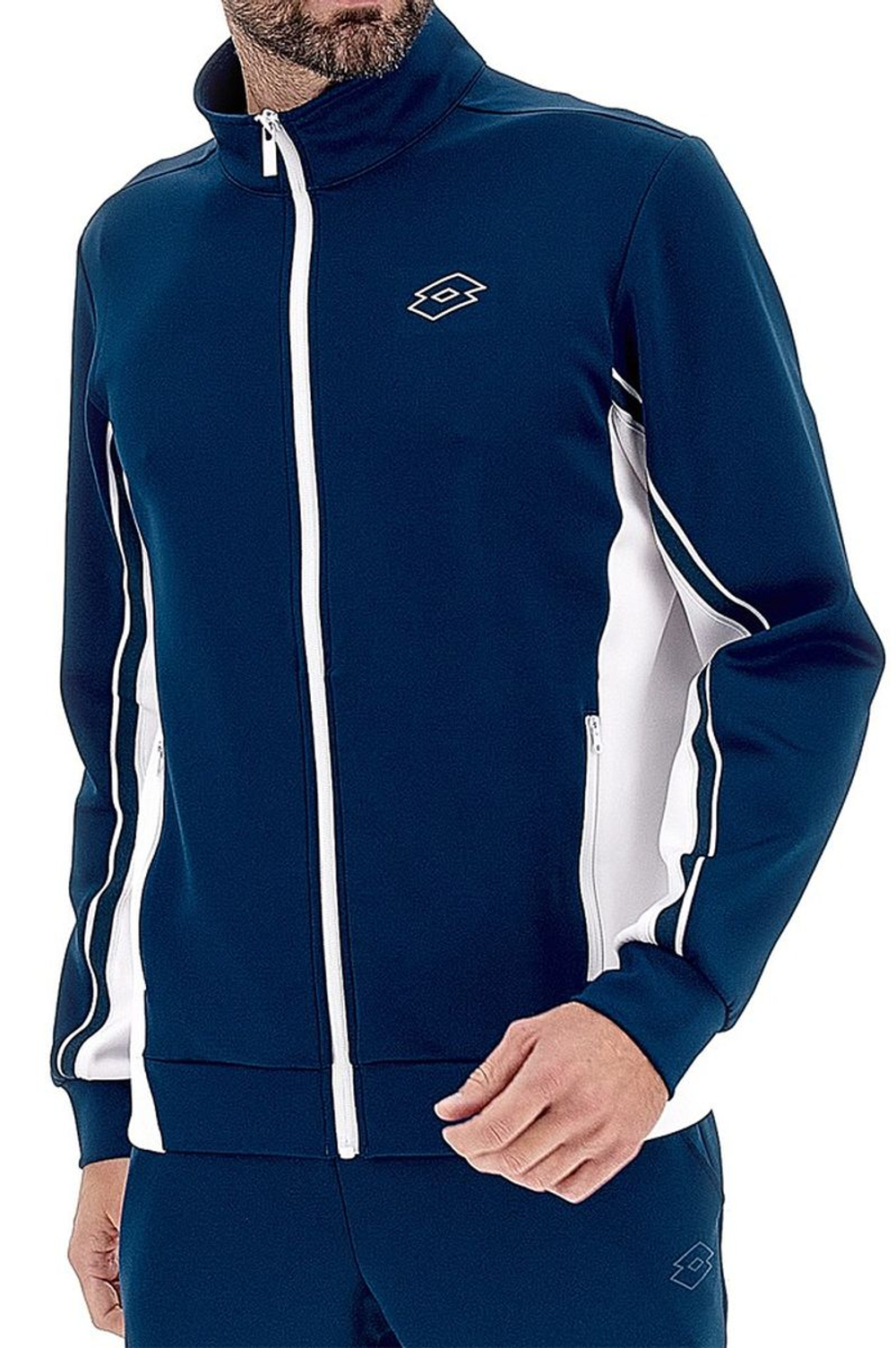 Мужская теннисная толстовка Lotto Squadra III Jacket - blue 295c